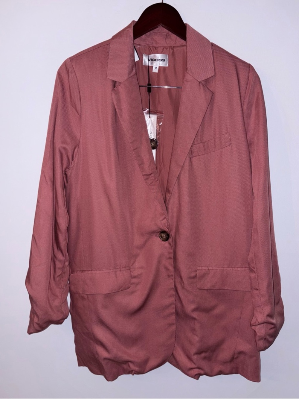 Vigoss Women's Rose Mauve Single-Button Blazer